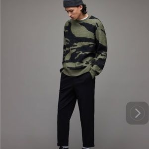 AllSaints Cropped Button Fly Trousers